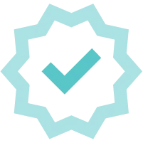 badge and check mark icon